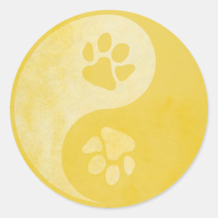 Adesivo Yin Yang Paw Dourado