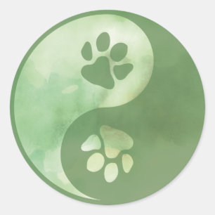 Adesivo Yin Yang Paw Green