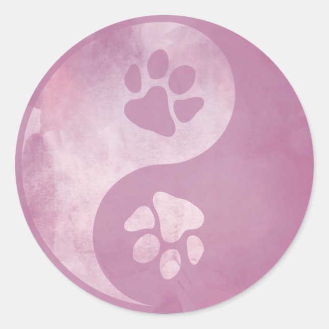 Adesivo Yin Yang Paw Pink (Frente)