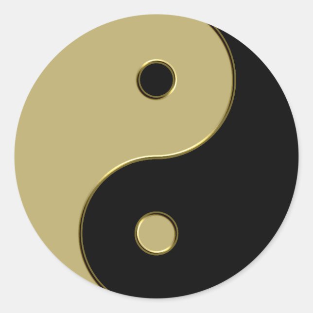 Adesivo yin yang preto e dourado (Frente)