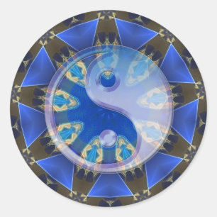 Adesivo Yin Yang Serpent Circle Mandala Sticker