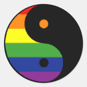 Adesivo Yin-Yang-Symbol-Rainbow