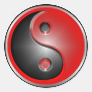 Adesivo yin-Yang-vermelho