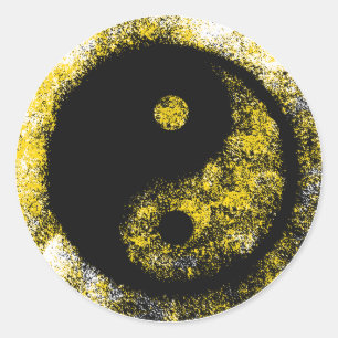 Adesivo Yin Yang Yellow O MUSEUM Zazzle Gifts