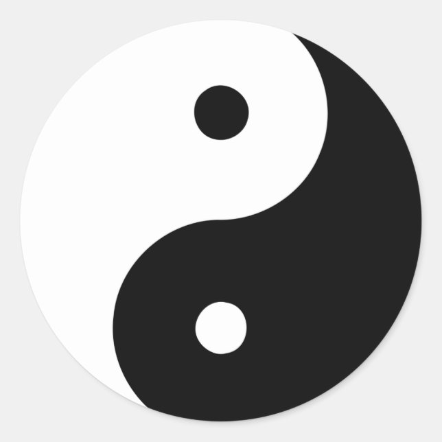 Adesivo Yin Ying Taoism Sinal de Taijitu Chinês Preto (Frente)