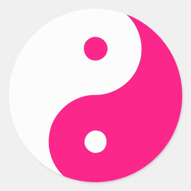 Adesivo Yin Ying Taoism Sinal de Taijitu Chinês Rosa (Frente)