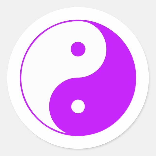 Adesivo Yin Ying Taoism Sinal de Taijitu Chinês Roxo (Frente)