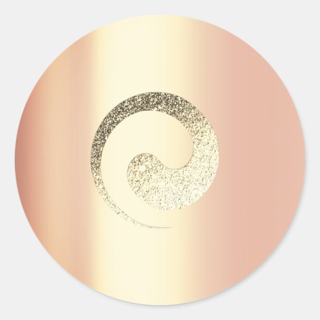 Adesivo Ying Yang Balance Rosa Dourado Pace Infinito Espir (Frente)