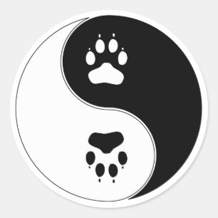 Adesivo Ying Yang Paw Print