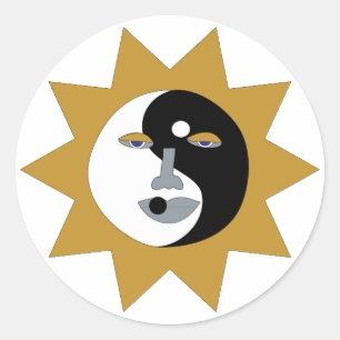 Adesivo Ying Yang Sun Stickers