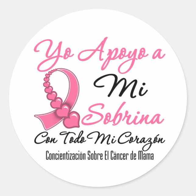 Adesivo Yo Apoyo a Mi Sobrina - Cáncer de Mama (Frente)