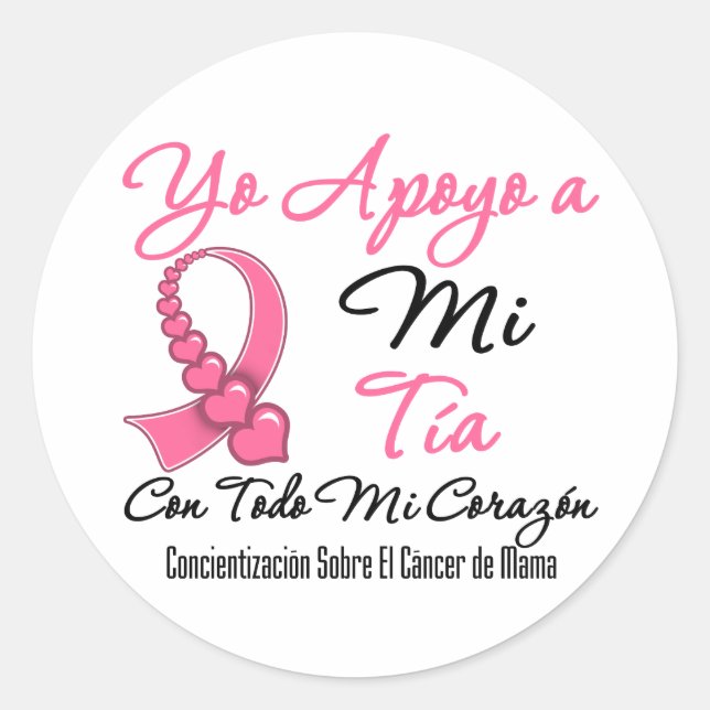 Adesivo Yo Apoyo a Mi Tía - Cáncer de Mama (Frente)