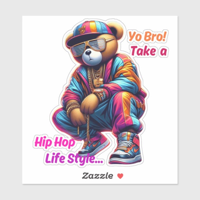 Adesivo "Yo Bro!" Estilo de vida HipHop - Estilo de Rap do (Folha)