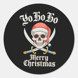 Adesivo Yo Ho Feliz Natal Pirate Xmas Skull Holiday