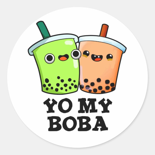 Adesivo Yo My Boba Funny Boba Tea Pun (Frente)