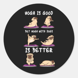 Adesivo Yoga Com Cachorros é Melhor Yoga de Filhotes