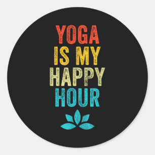 Adesivo Yoga É Minha Hora Feliz Meme Vintage Frase Diverti