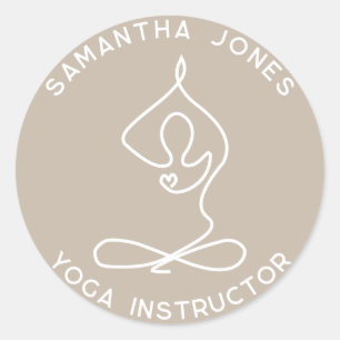 Adesivo Yoga instrutor de estúdio yogi representa negócios