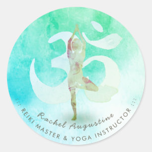Adesivo Yoga Instrutor Meditation Pose Om - Endereço