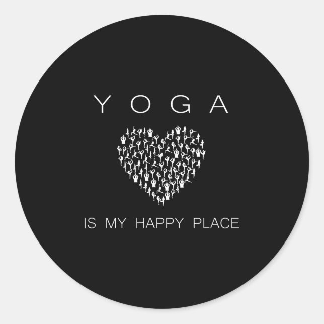 Adesivo Yoga Is My Happy Place Insrational Motivational  (Frente)