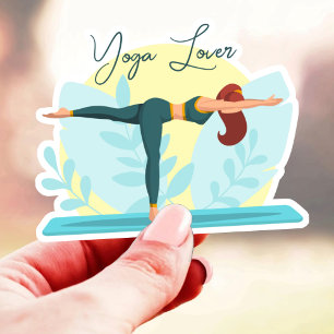Adesivo Yoga Lover - Design personalizável do guerreiro