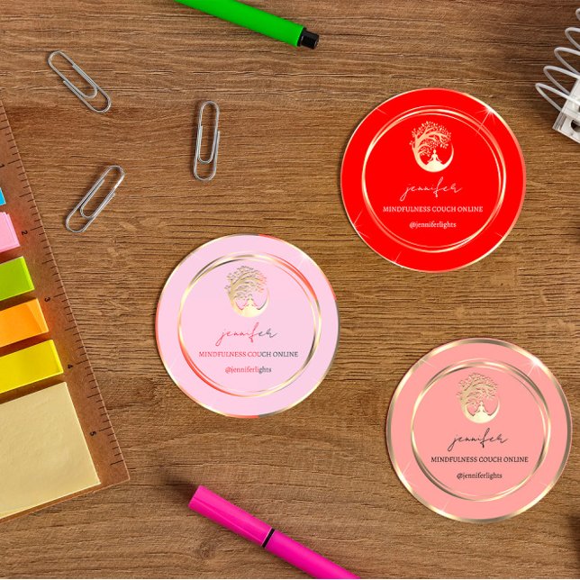 Adesivo Yoga Mindful Therapist Couch Dourado Peach (Criador carregado)