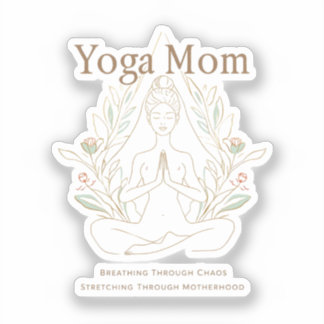 Adesivo Yoga Mom Breathing Through Motherhood