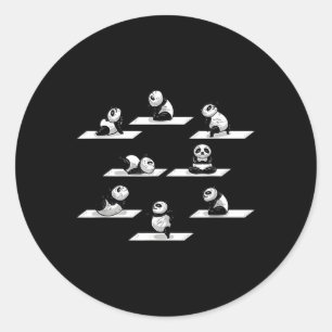 Adesivo Yoga Pandas Stretch Pose Bear Animal Panda