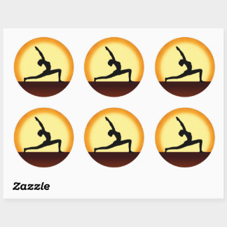 Adesivo Yoga Pose Mulher Silhuette Palhetas