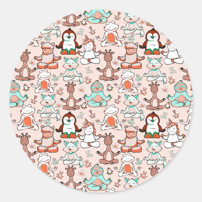 Adesivo Yoga poses pattern | Yoga seamless pattern 51 (Frente)