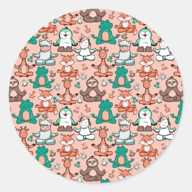 Adesivo Yoga poses pattern | Yoga seamless pattern 54 (Frente)