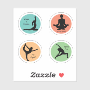 Adesivo Yoga Poses, Vinheta De Vinilo De Corte Personaliza