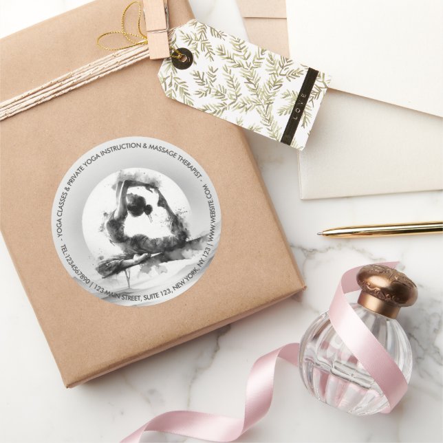 Adesivo Yoga Reiki Pigeon Pose Watercolor, Rei Pigeon Com  (Presentear)