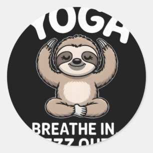 Adesivo Yoga Respire Dentro Zzz Fora Preguiça _1 