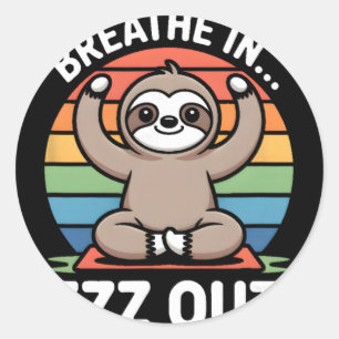 Adesivo Yoga Respire Dentro Zzz Fora Preguiça _3 