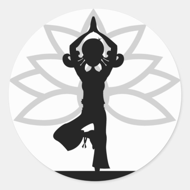 Adesivo Yoga Silhouette Sticker Simples (Frente)