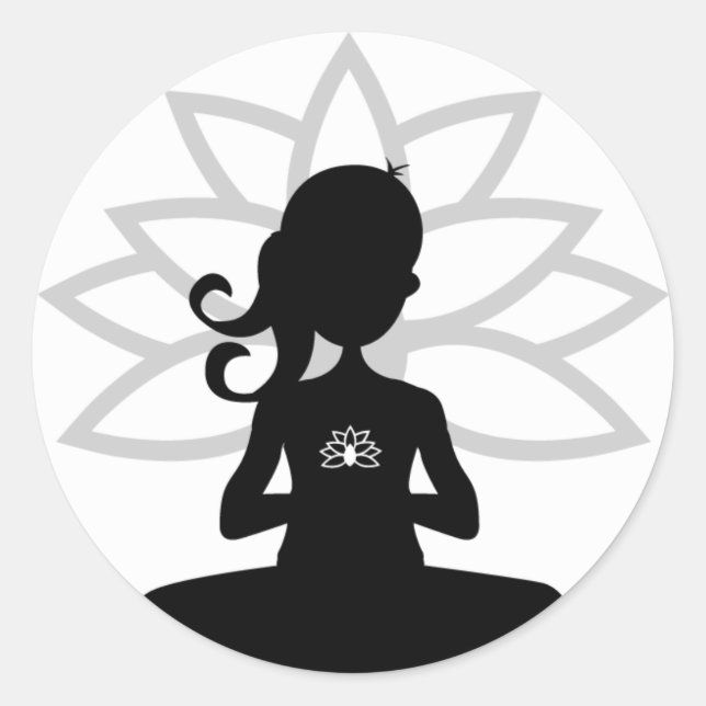Adesivo Yoga Silhouette Sticker Simples (Frente)