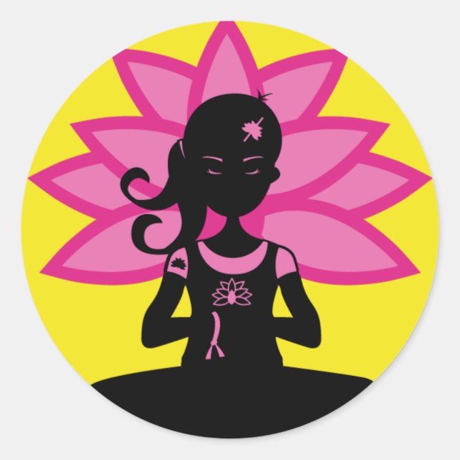 Adesivo Yoga Silhouette Sticker Simples (Frente)