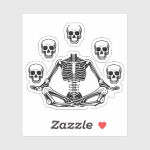 Adesivo Yoga Skeleton