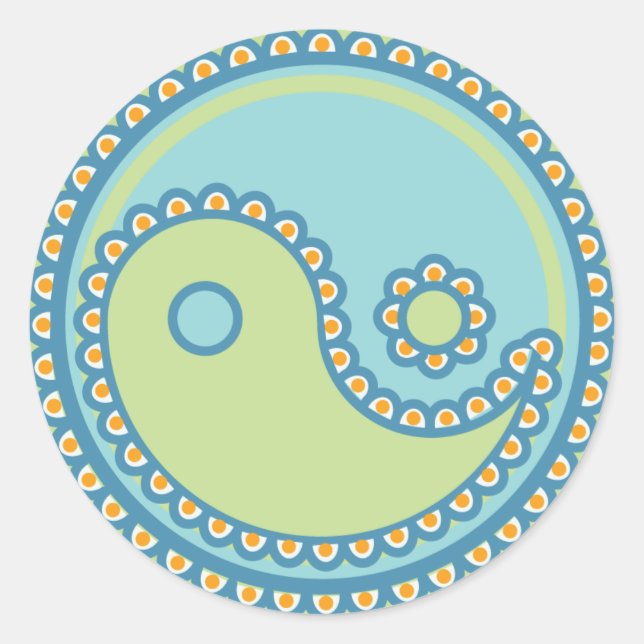 Adesivo Yoga Speak Baby : Paisley Yin-Yang Símbolo (Frente)