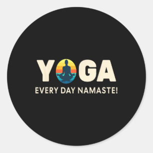 Adesivo Yoga Todos os Dias Namaste Retro Calmo Atencioso L