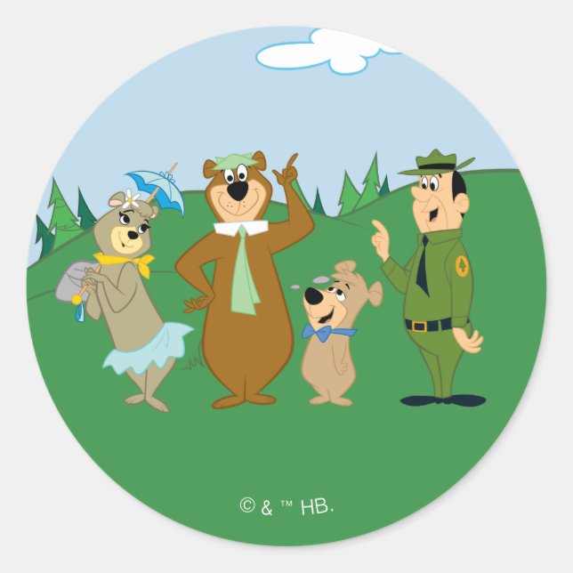Adesivo Yogi Bear e Friends Classic Pose (Frente)