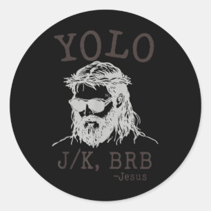 Adesivo Yolo Jk Brb Engraçado Jesus Homens Mulheres Páscoa