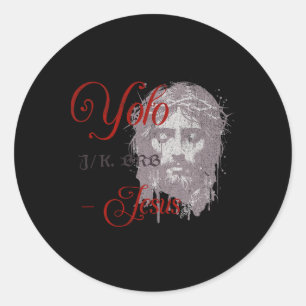 Adesivo Yolo Jk Brb Jesus Funny Páscoa Day Bíblia Vintage