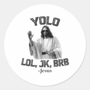 Adesivo Yolo Lol Jk Brb Jesus Cristo Páscoa Cristãos Resu