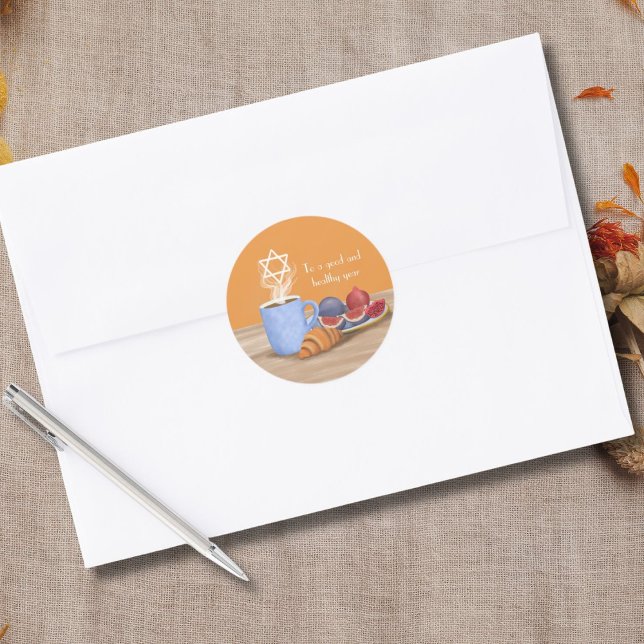 Adesivo Yom Kippur Break-the-Fast: Café, Pomegranatos (Criador carregado)