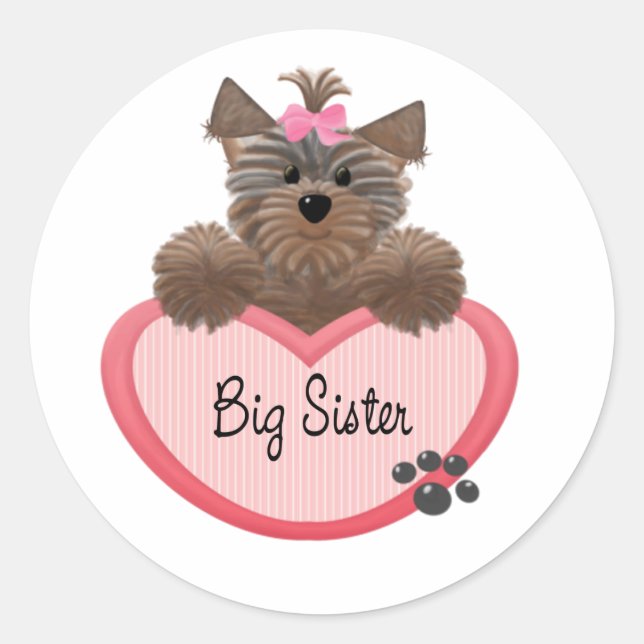 Adesivo Yorkie Big Sister (Frente)