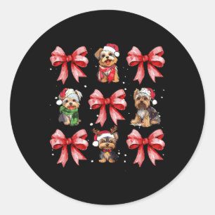 Adesivo Yorkie Dogs Arco Coquette Coquette Animal de Natal