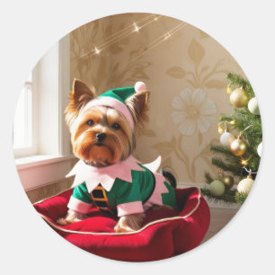 Adesivo Yorkie natalino