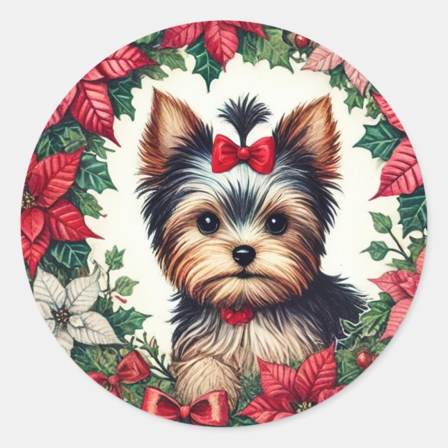 Adesivo Yorkie natalino (Frente)